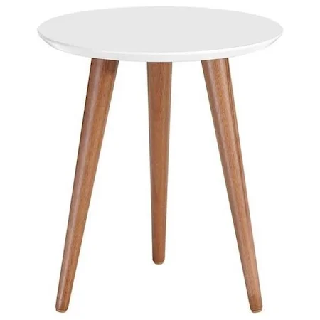 Mid Century Modern 17.32" Round End Table