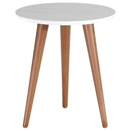 Mid Century Modern 17.32" Round End Table