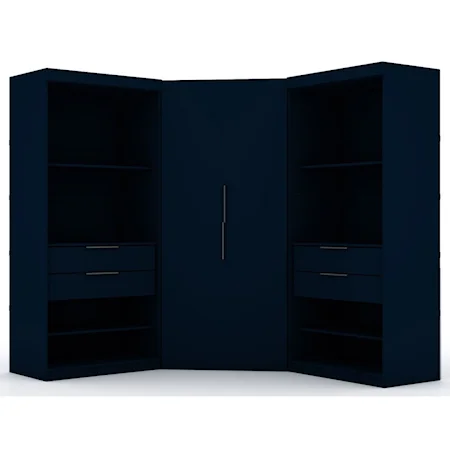 Contemporary Semi Open Corner Closet - Set of 3