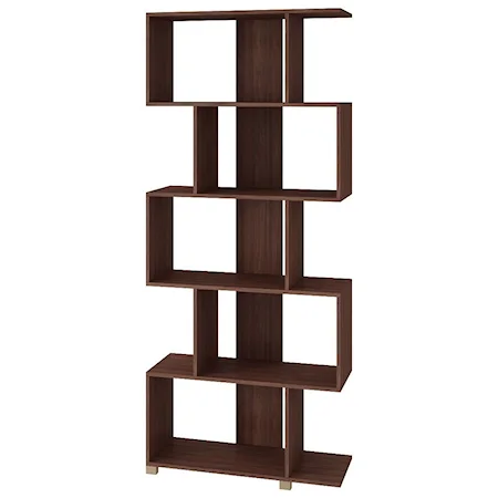 Contemporary Z-Shelf with 5 Shelves