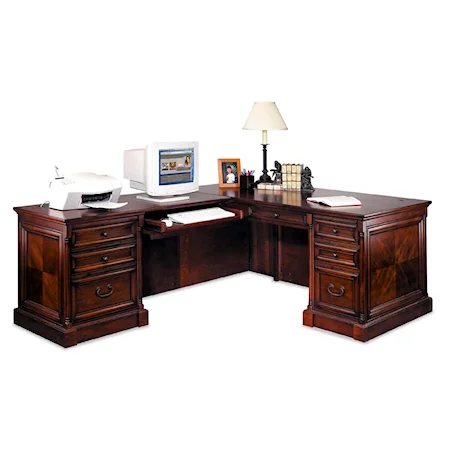 Traditional L-Shaped Executive Desk