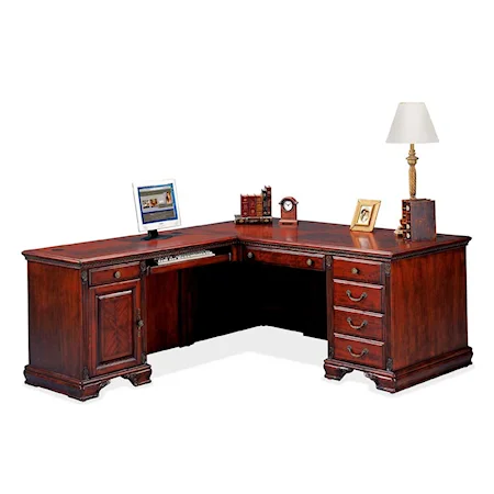 L-Shaped Executive Desk with Left Facing Keyboard Return