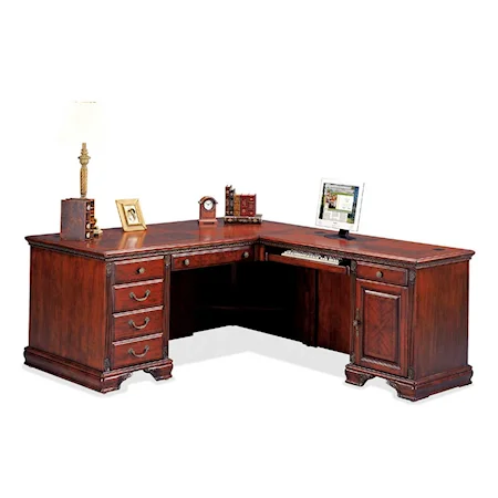 L-Shaped Executive Desk with Right Facing Keyboard Return