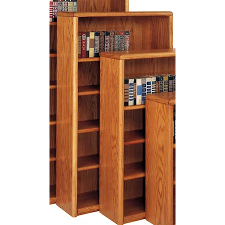 Bookcase With Five Shelves, Three Adjustable And Two Fixed