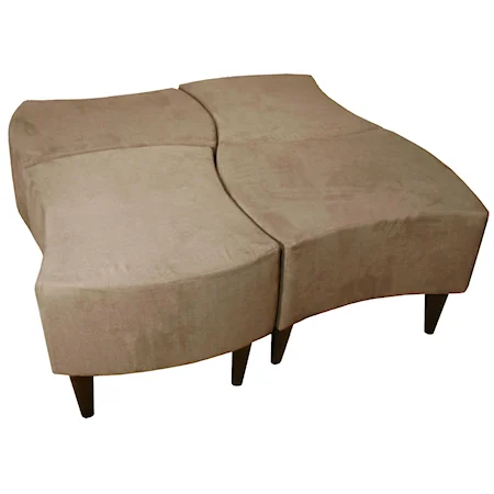 Cocktail Bench Shaped Ottoman