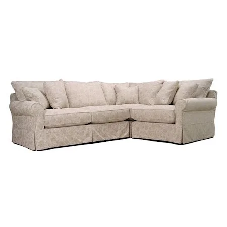 Stationary Slipcover Sectional with Right-Arm-Facing Chair