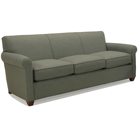 Three Seat Queen Sleeper Sofa with Rolled Arms