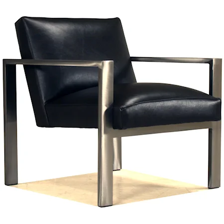 Modern Exposed Metal Arm Accent Chair