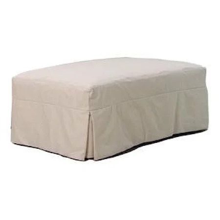 Large Slipcover Ottoman with Pleated Skirt