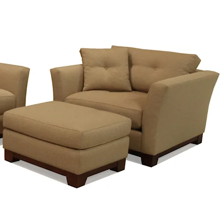 Contemporary Upholstered Arm Chair and Ottoman