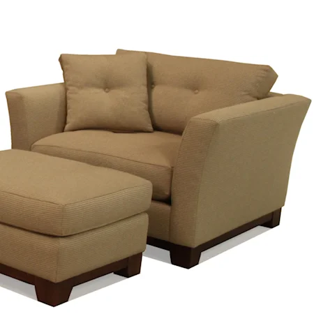 Contemporary Arm Chair with Tufted Cushions