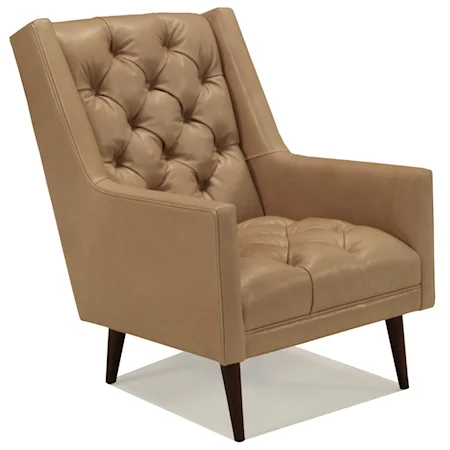 Upholstered Chair with Tufted Back and Seat