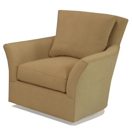 Upholstered Swivel Chair with Flared Arms