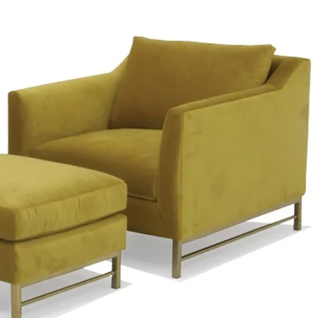 Contemporary Upholstered Chair in Vander Gold Fabric