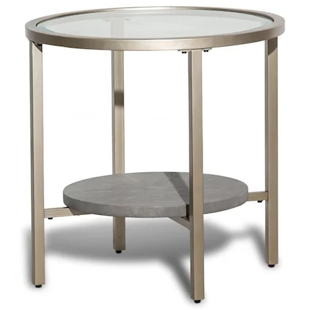 Transitional Glass-Top End Table
