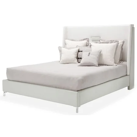 Contemporary California King Upholstered Panel Bed