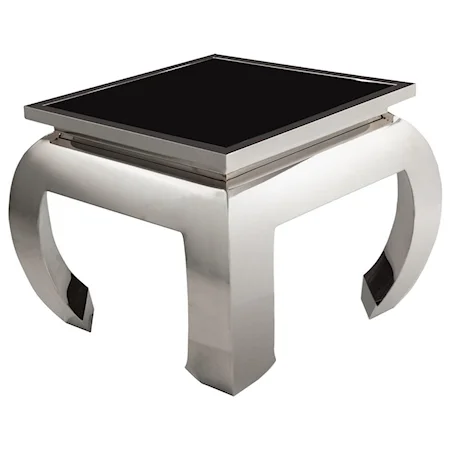 Glam Glass-Top End Table