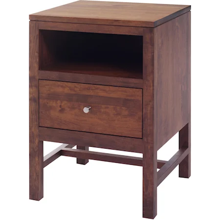 1-Drawer Nightstand with 1 Open Compartment