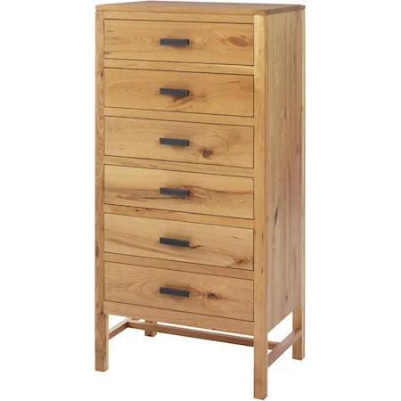 6-Drawer Lingerie Chest with Accenting Dark Pull-Bar Handles
