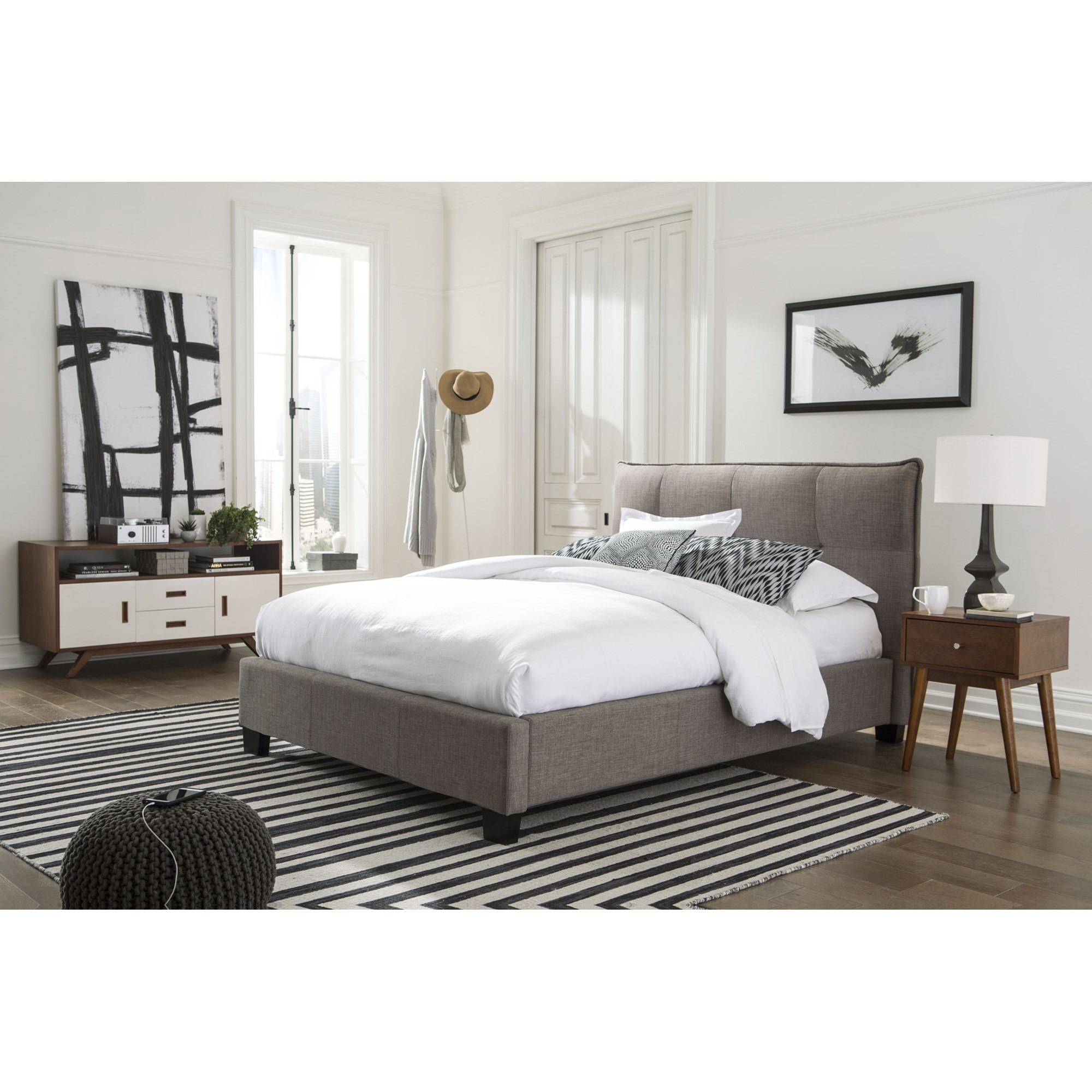 Modus Furniture Adona Upholstered Platform Bed - Thumbnail 5