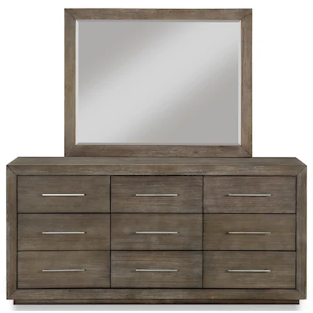 Dresser and Mirror Set