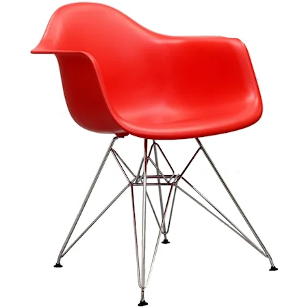 Modern Dining Armchair with Plastic Chair