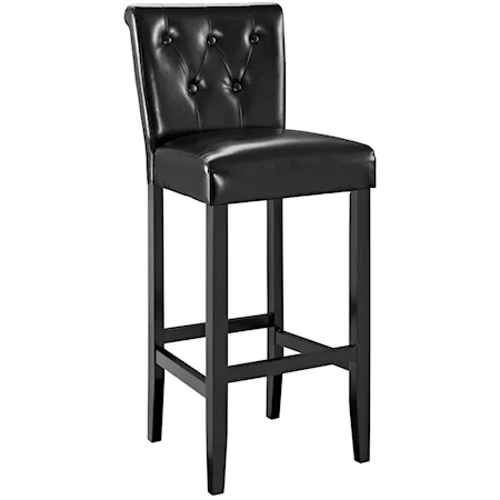 Upholstered Bar Stool with Button Tufting