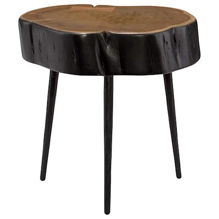 Side Table with Rustic Solid Wood Top