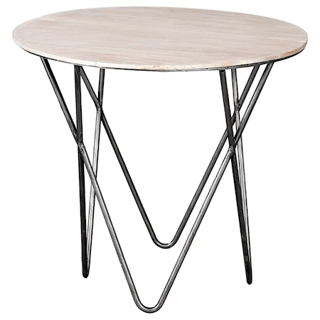 Contemporary End Table with Hairpin Iron Legs