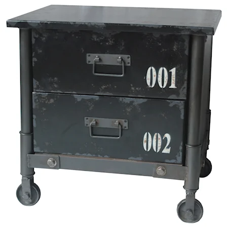 Industrial Black 2-Drawer Cabinet