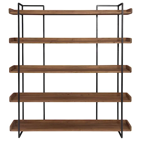Industrial Large Bookshelf with Iron Frame