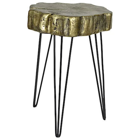 Contemporary Accent Table with Gold Finish