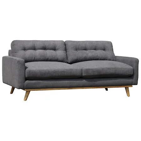 Mid-Century Modern Sofa with Tufted Back Cushions