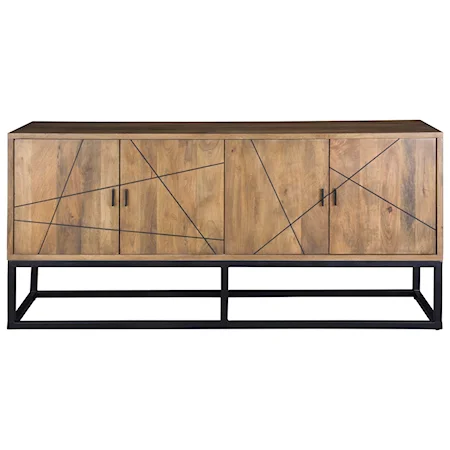 Transitional Sideboard with Metal Base
