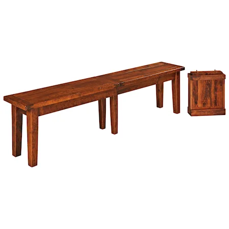 Customizable Solid Wood Dining Bench with Leaf Options