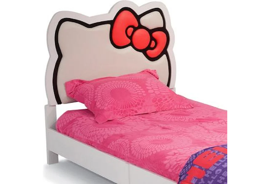 schedel constant door elkaar haspelen Hello Kitty Youth Bedroom Hello Kitty Theme Twin Size Bed with Upholstered  Headboard by Najarian | Buy Locally - Furnish Near Me