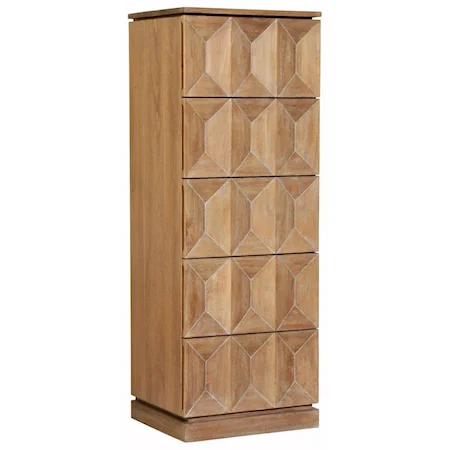 5 Drawer Lingerie Chest with Concave Drawer Front Detail