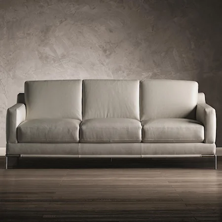 Contemporary 3 Over 3 Sofa with Track Arms