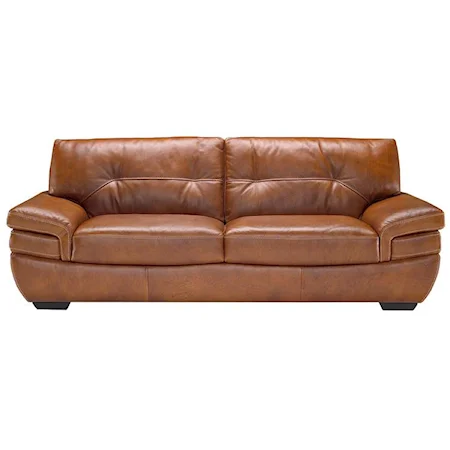 Contemporary 2-Seat Sofa with Tufted Back and Pillow Arms