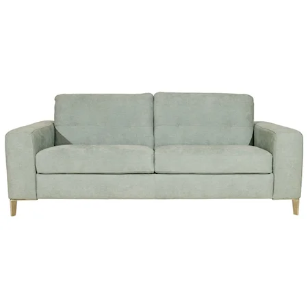Contemporary 2 Cushion Sleeper Sofa with Greenplus Mattress