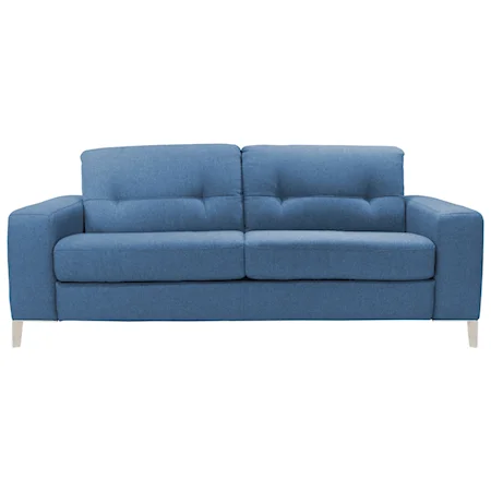 Contemporary 2 Cushion Sleeper Sofa with Greenplus Mattress
