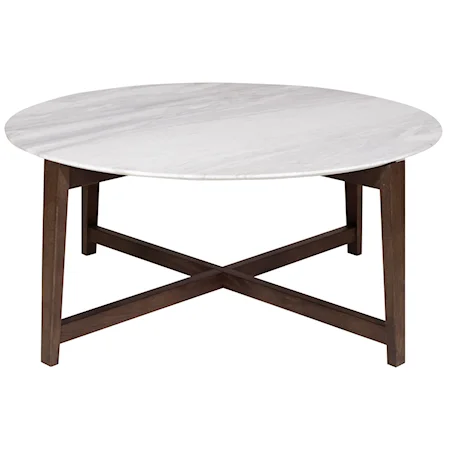 Contemporary Coffee Table with Marble Top