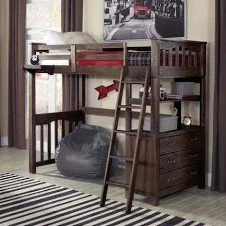 Mission Style Full Loft Bed