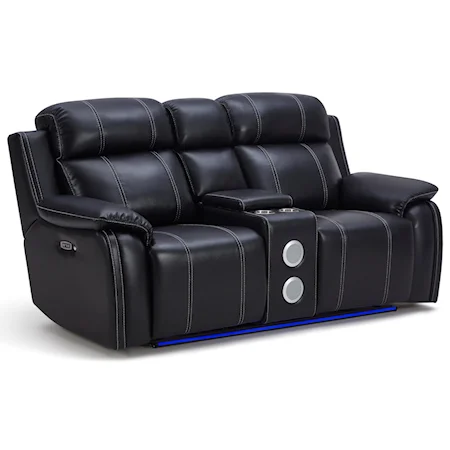 Reclining Console Loveseat with Speaker and Cup Holders