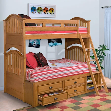 Twin over Twin Bunk Bed with Storage Base