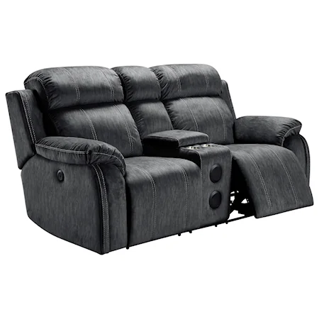 Reclining Console Loveseat with Speaker
