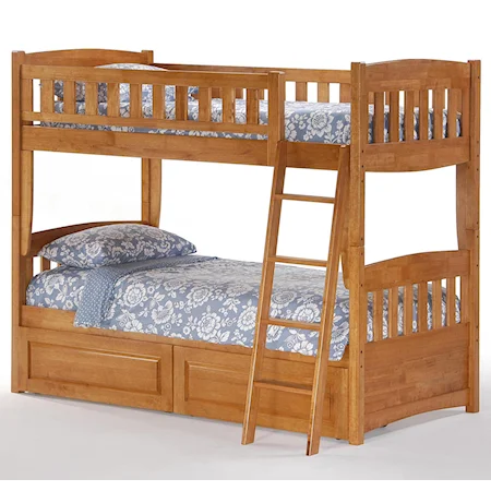 Cinnamon Twin Bunk Bed with Storage Drawers