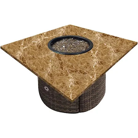 Standard Weave Woven Base w/ Square Top Fire Pit