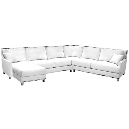 Sectional Sofa with Chaise and Optional Nail Head Trim