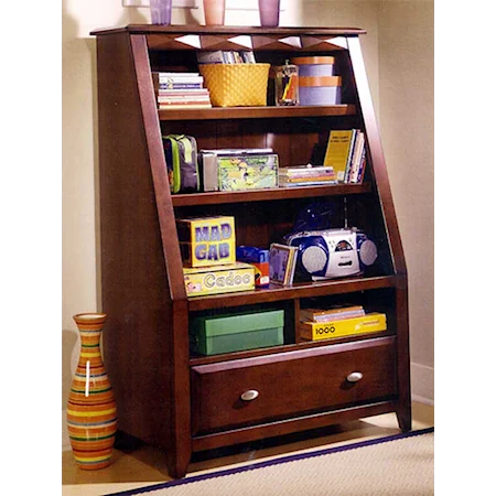 Storage / Media Tower Bookcase with Four Shelves a Drawer